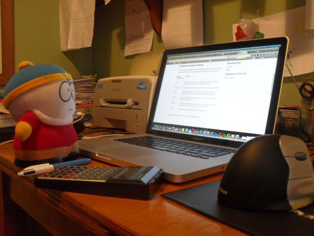Cartman doing taxes, photo by Marija Smits